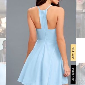 LIGHT BLUE LULUS SKATER DRESS